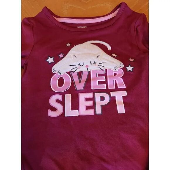 Dreamlife overslept girl pajamas set with eyemask size 4 - Picture 3 of 4